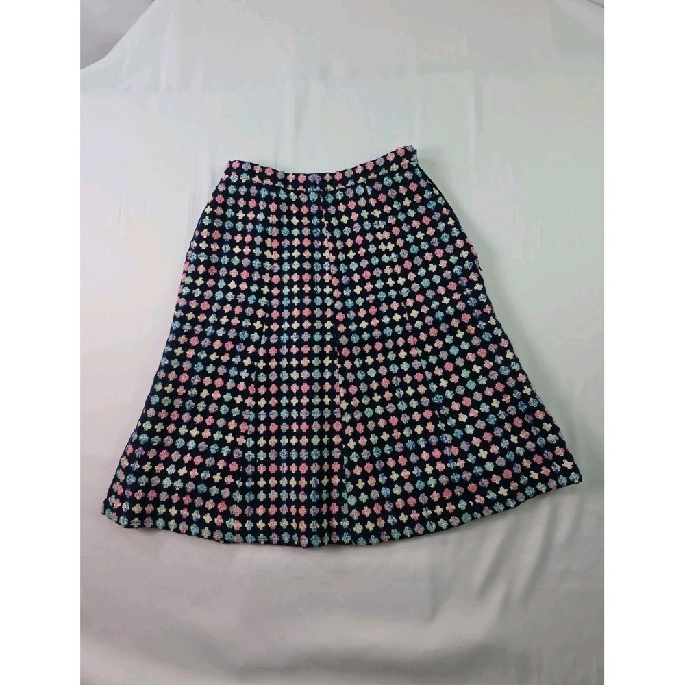 Vintage Multicolor Skirt Gerard‎ Pasquier Paris France Lined Waist 24